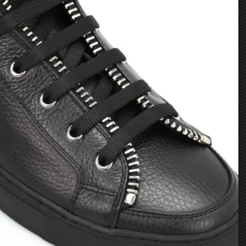 PHILIPP PLEIN Anniston mid top leather sneakers.